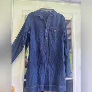 Ralph Lauren Jeans Button Up Denim Sleeveless Jean Dress Size Xs
